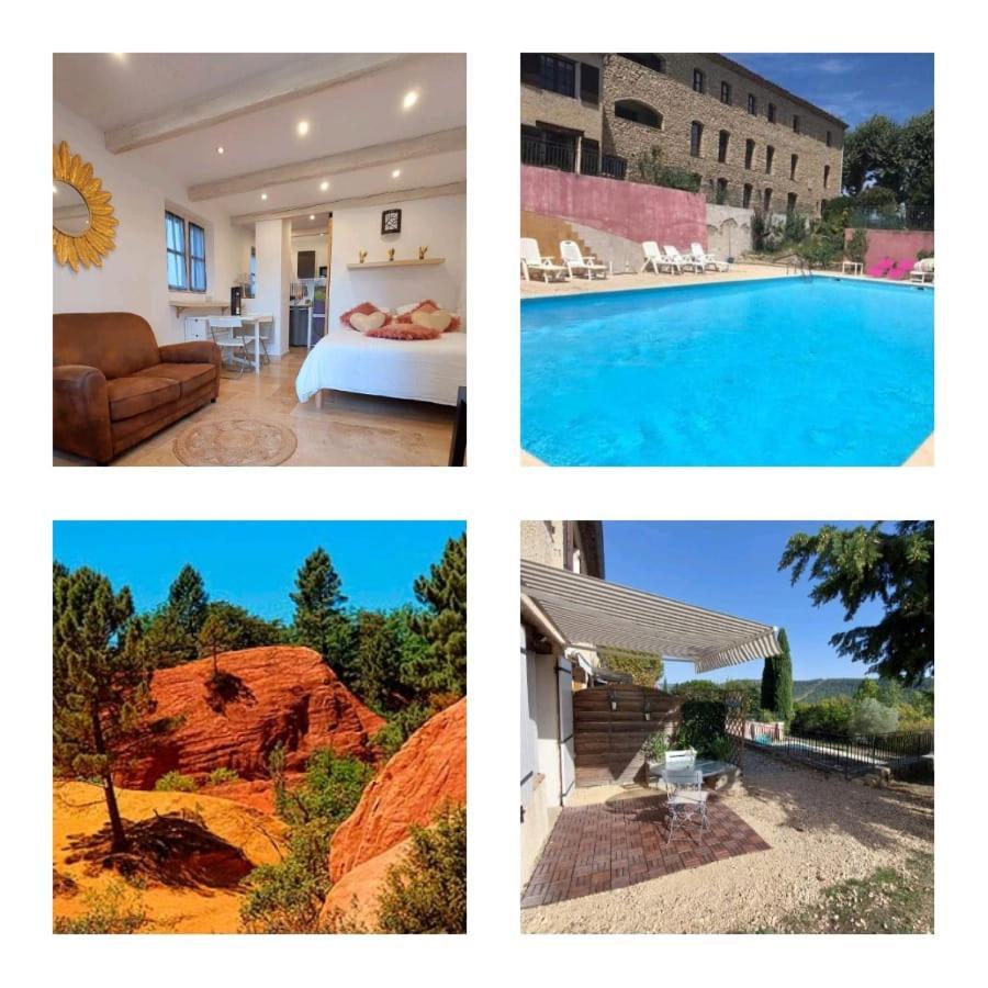 Logement D'Exception Pres Du Colorado Provencal Dans Une Residence Au Calme Avec Piscine Offrant Une Vue Imprenable Sur Le Luberon Depuis Sa Terrasse Viens Экстерьер фото